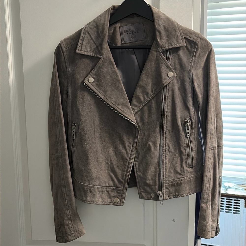BlankNYC gray suede jacket